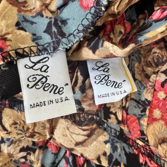 La Bene Vintage Outfit Women’s Large Floral Bohemian Top & Midi Skirt Romantic - Picture 2 of 16